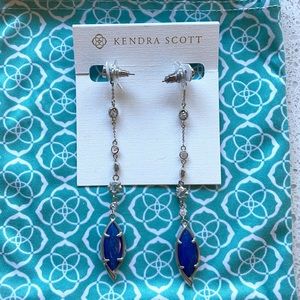 Kendra Scott Lane Duster Ear Jackets Blue Agate